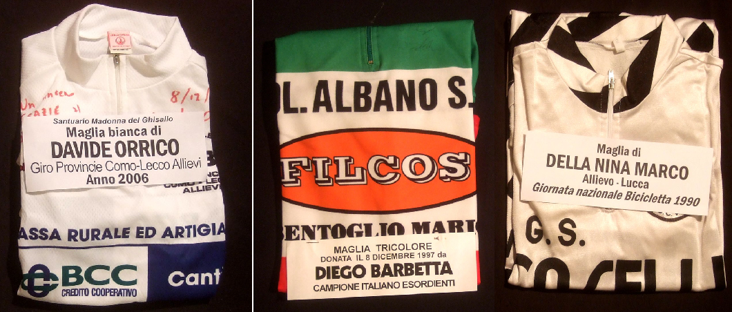 maglie donate al Santuario della Madonna del Ghisallo